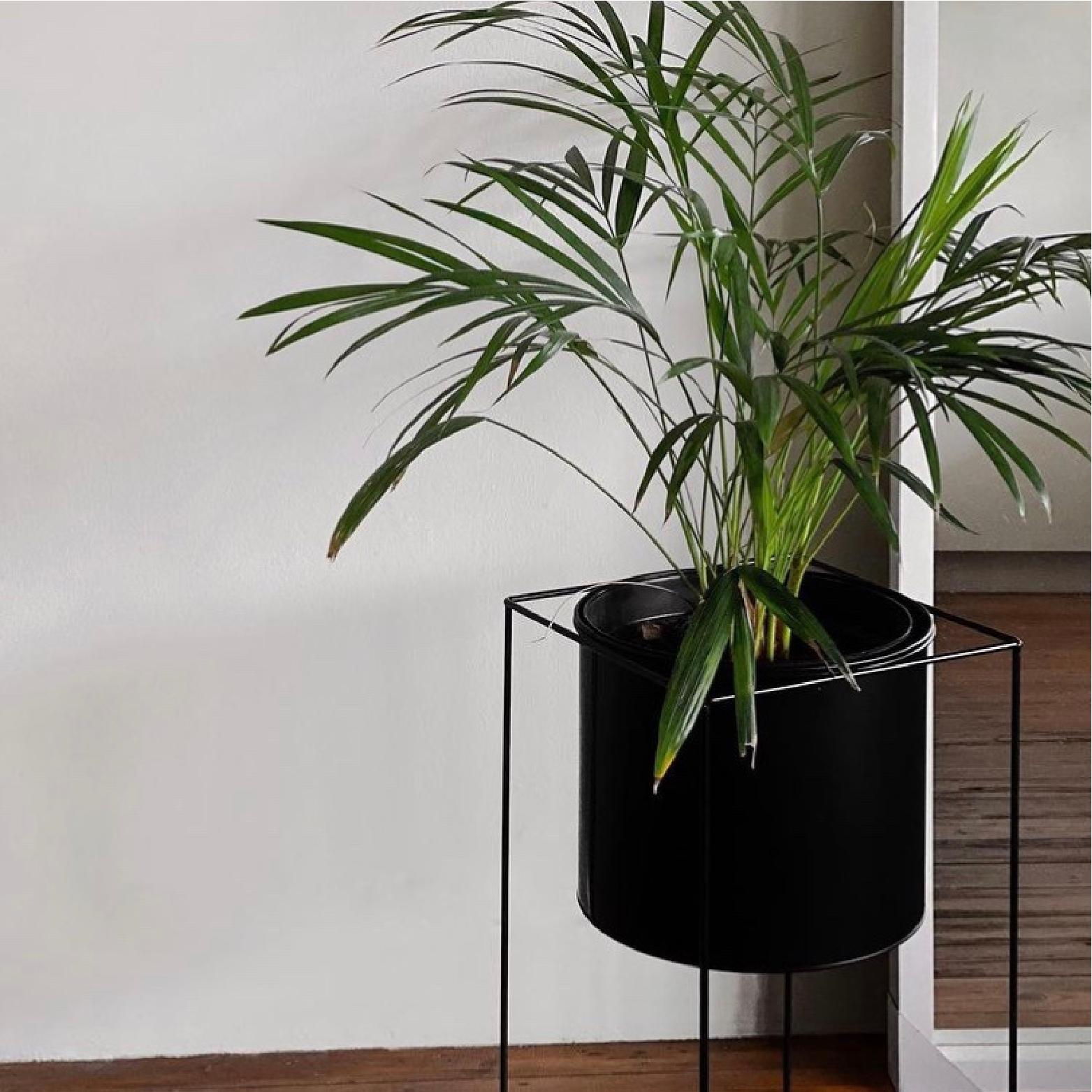 Black metal planter stand