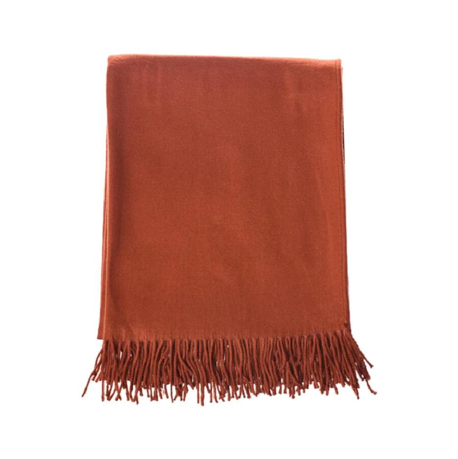 Burnt orange pure acrylic throw