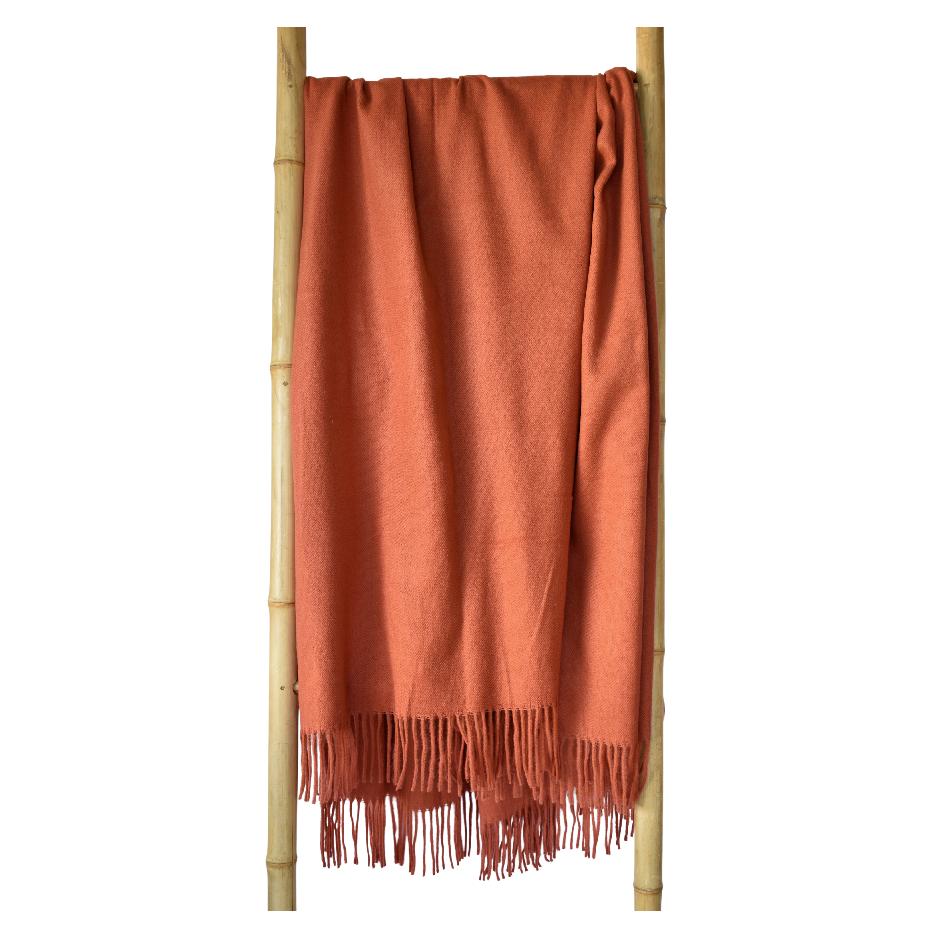 Burnt orange pure acrylic throw
