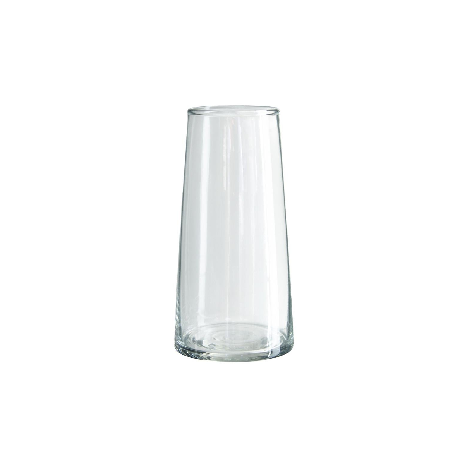 Clear glass tapered bud vase