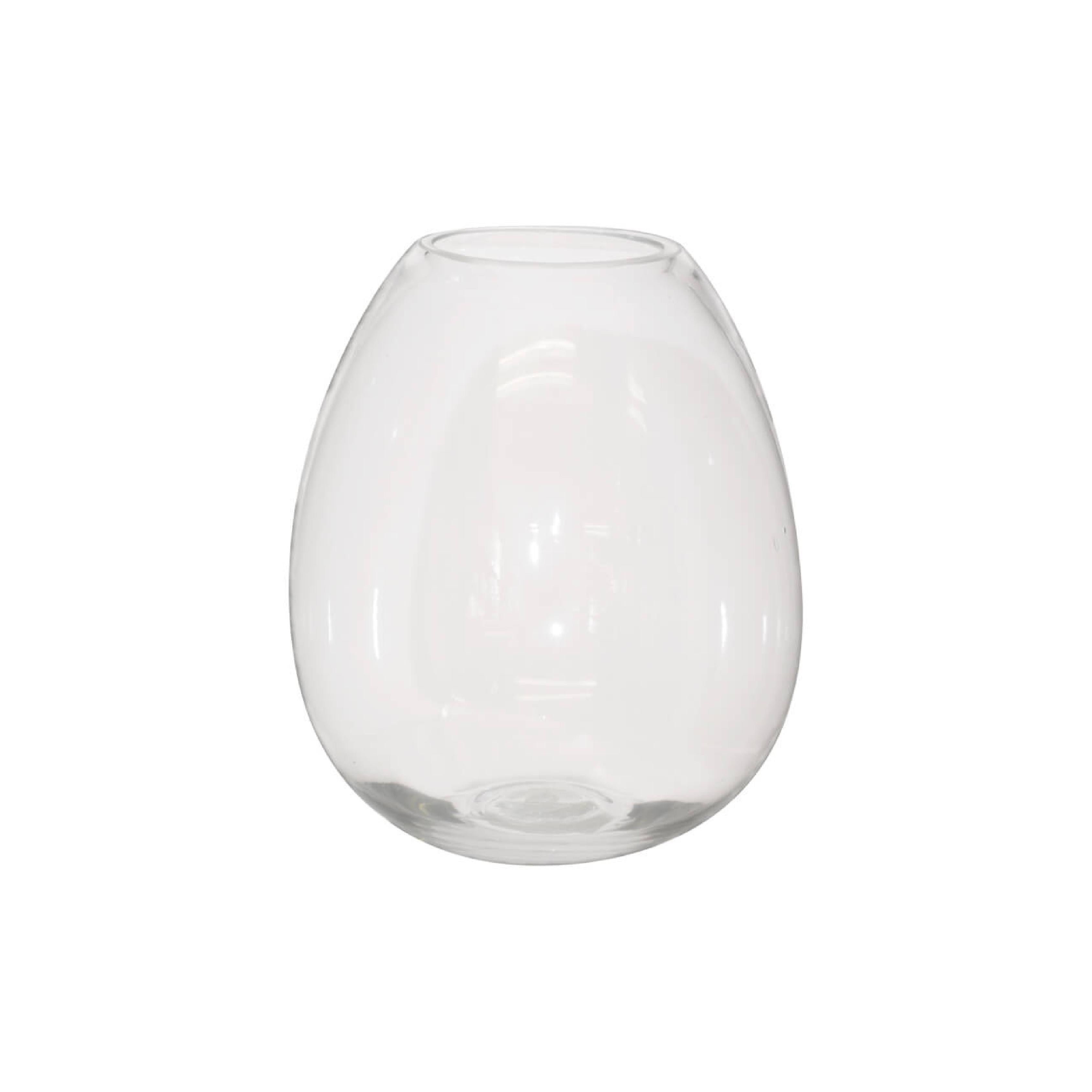 Clear glass teardrop vase