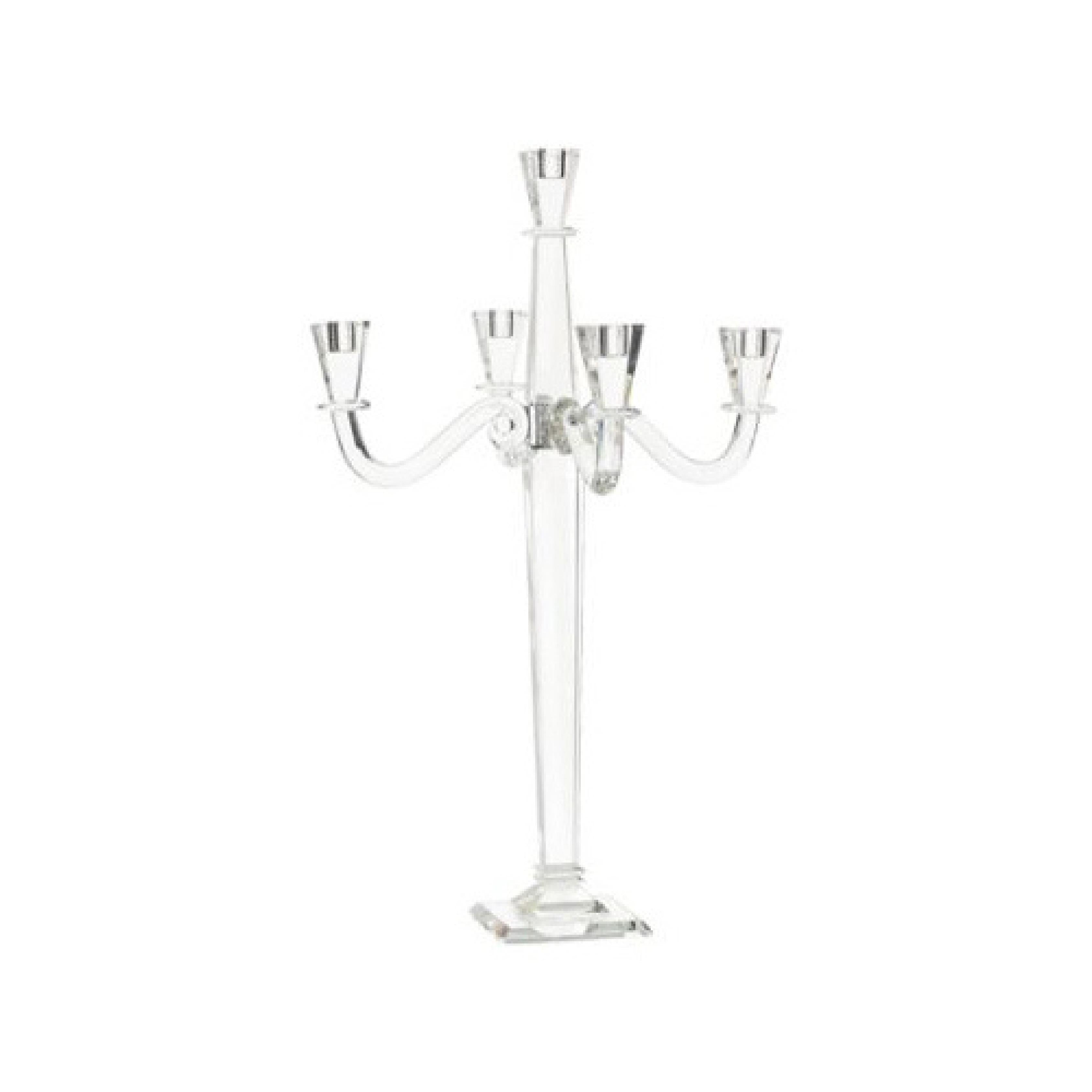 Decorative crystal five-arm candelabra
