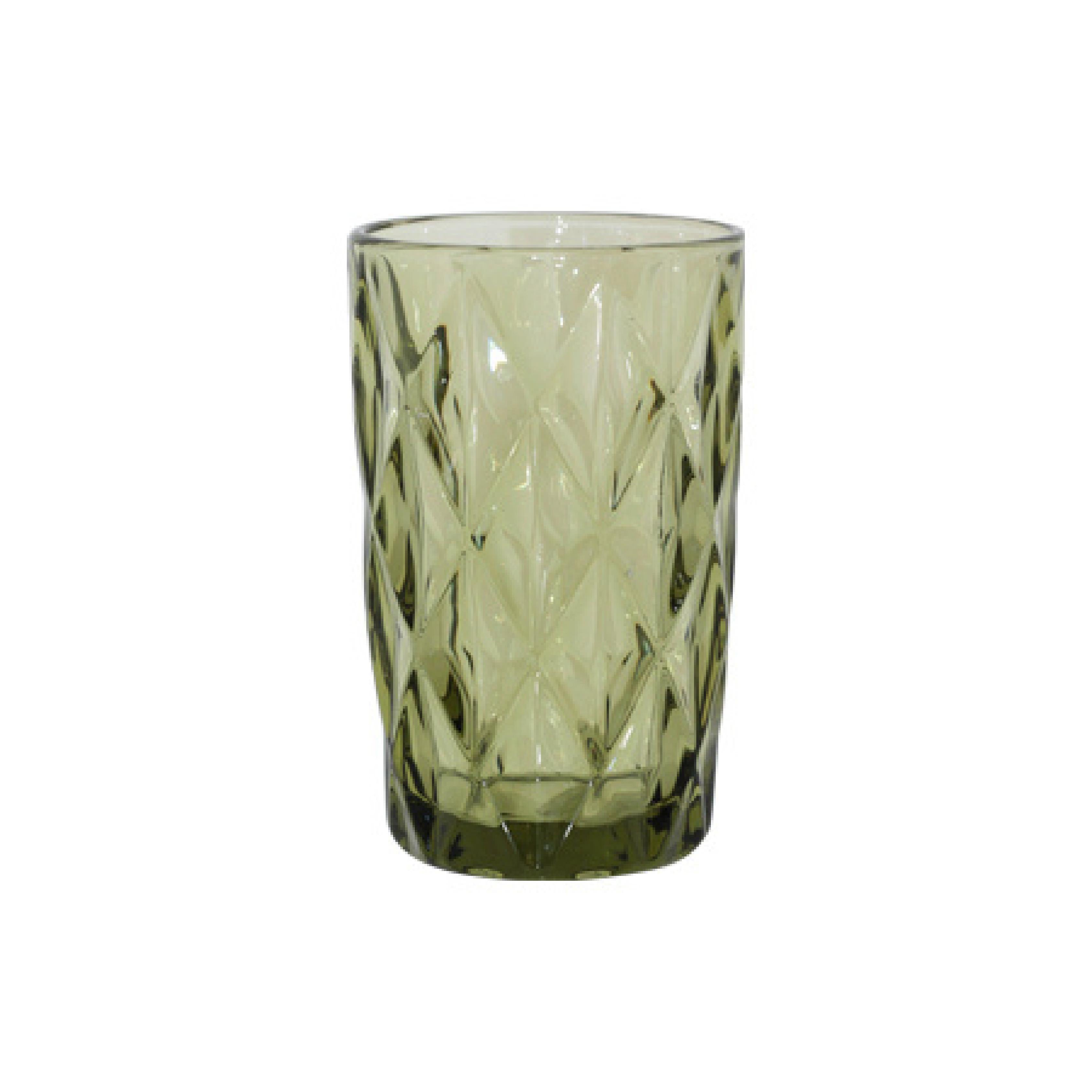 Forest green glass decorative hi ball