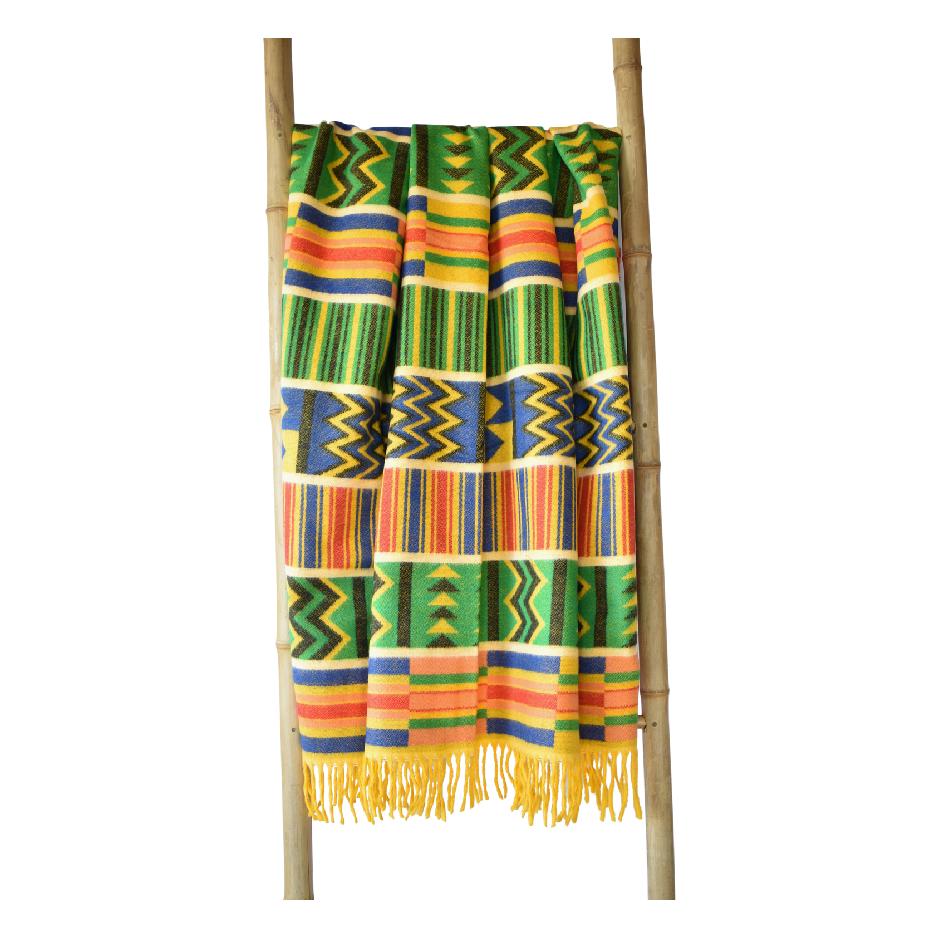 Kente colourful pure acrylic throw