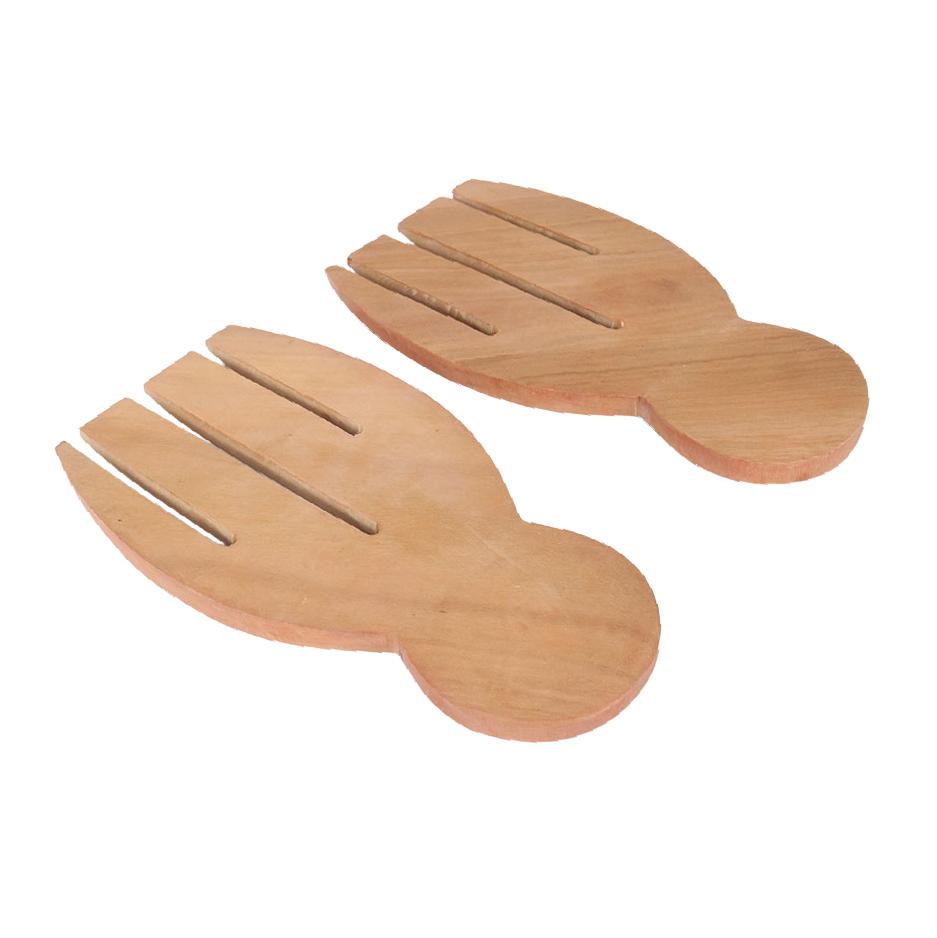 Light wood salad server set