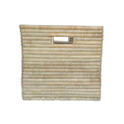 Medium natural square woven storage basket with handles