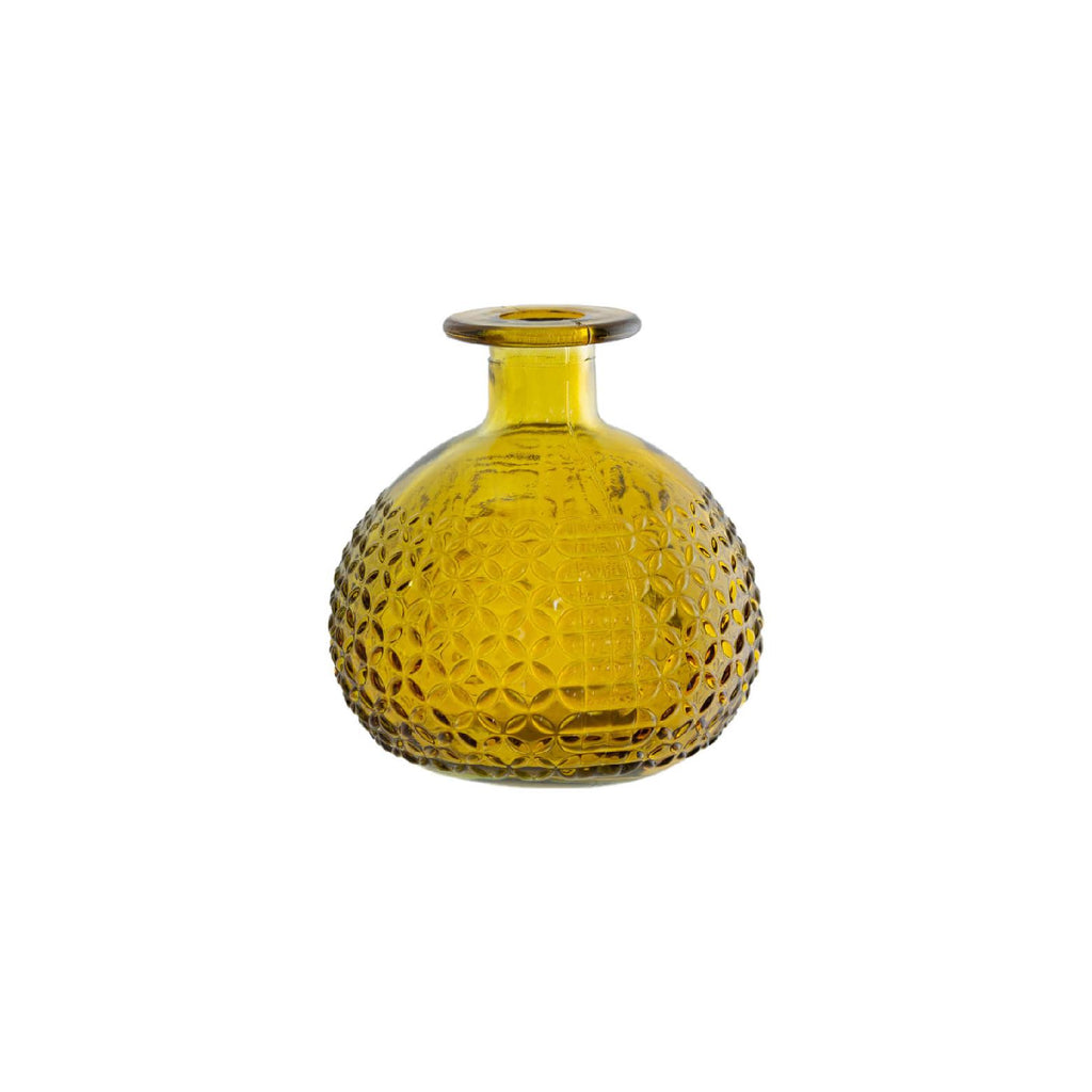 Mini yellow textured bud vase