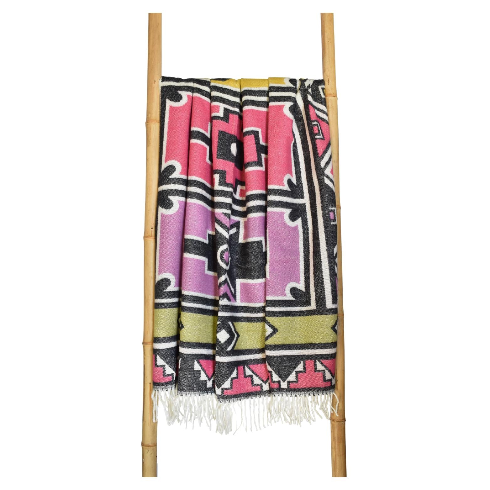 Ndebele cerise throw