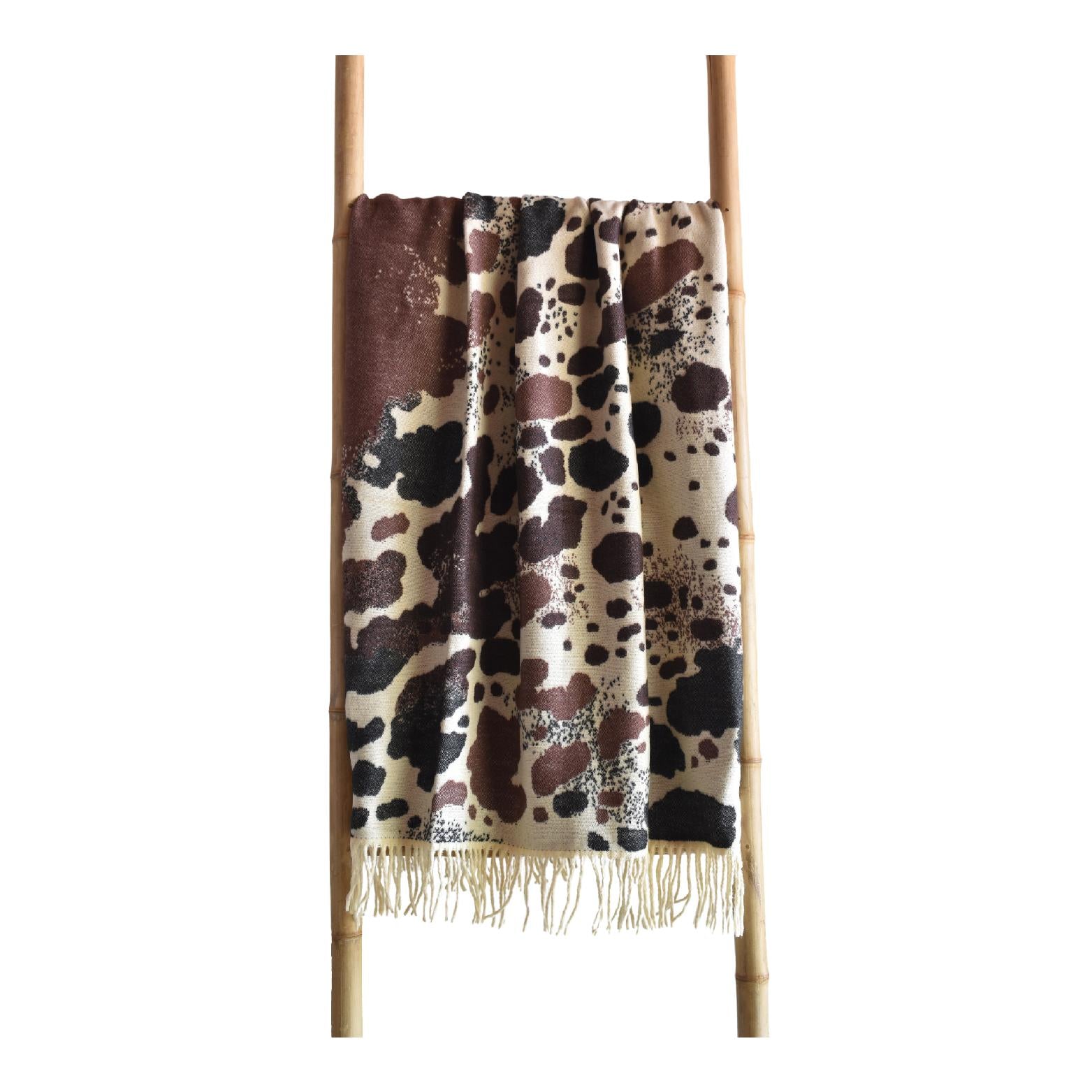 Natural and black nguni skin inspired luxury throw