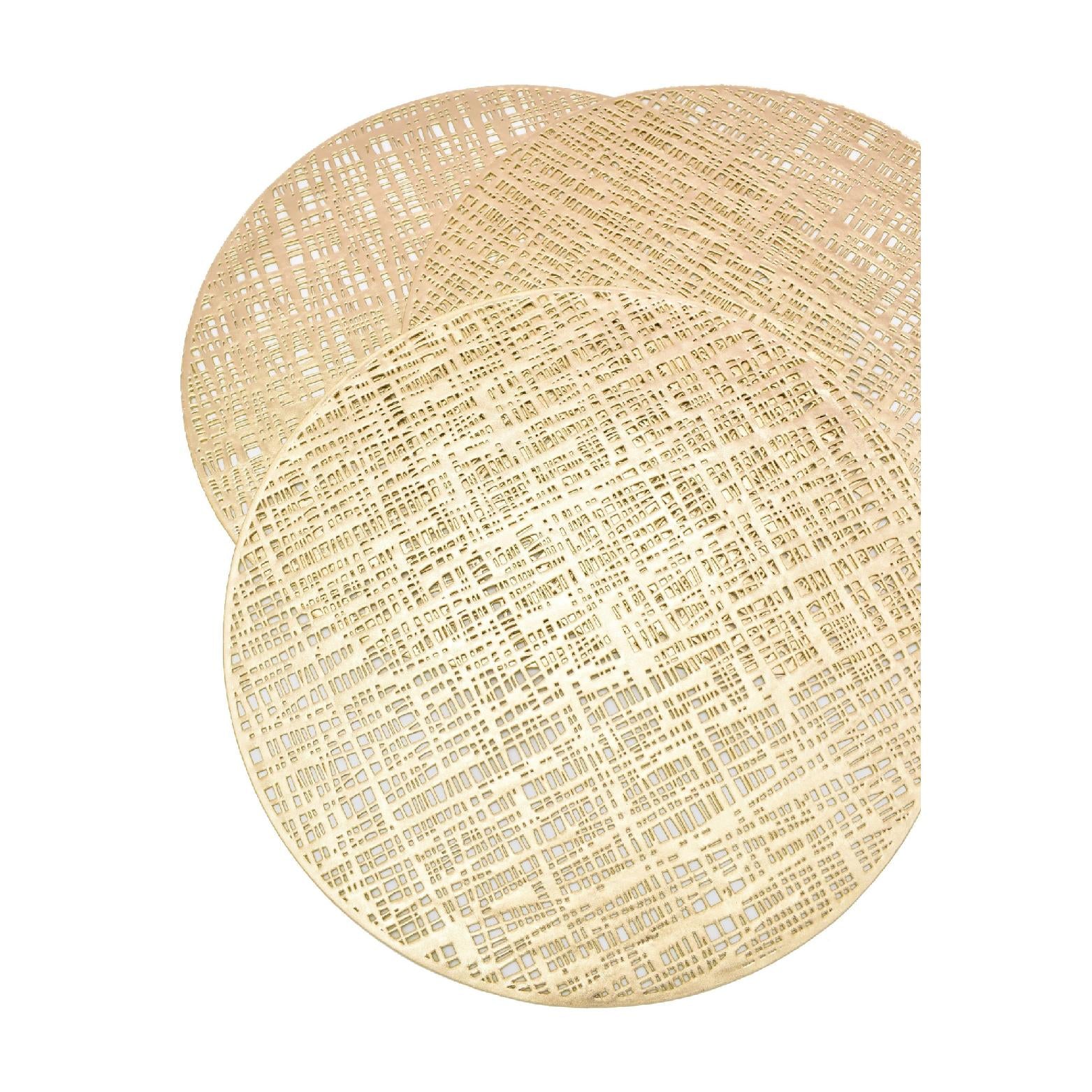 Gold pvc round placemat
