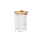 500ml wave glass jar with bamboo lid & gold handle for pantry organisation