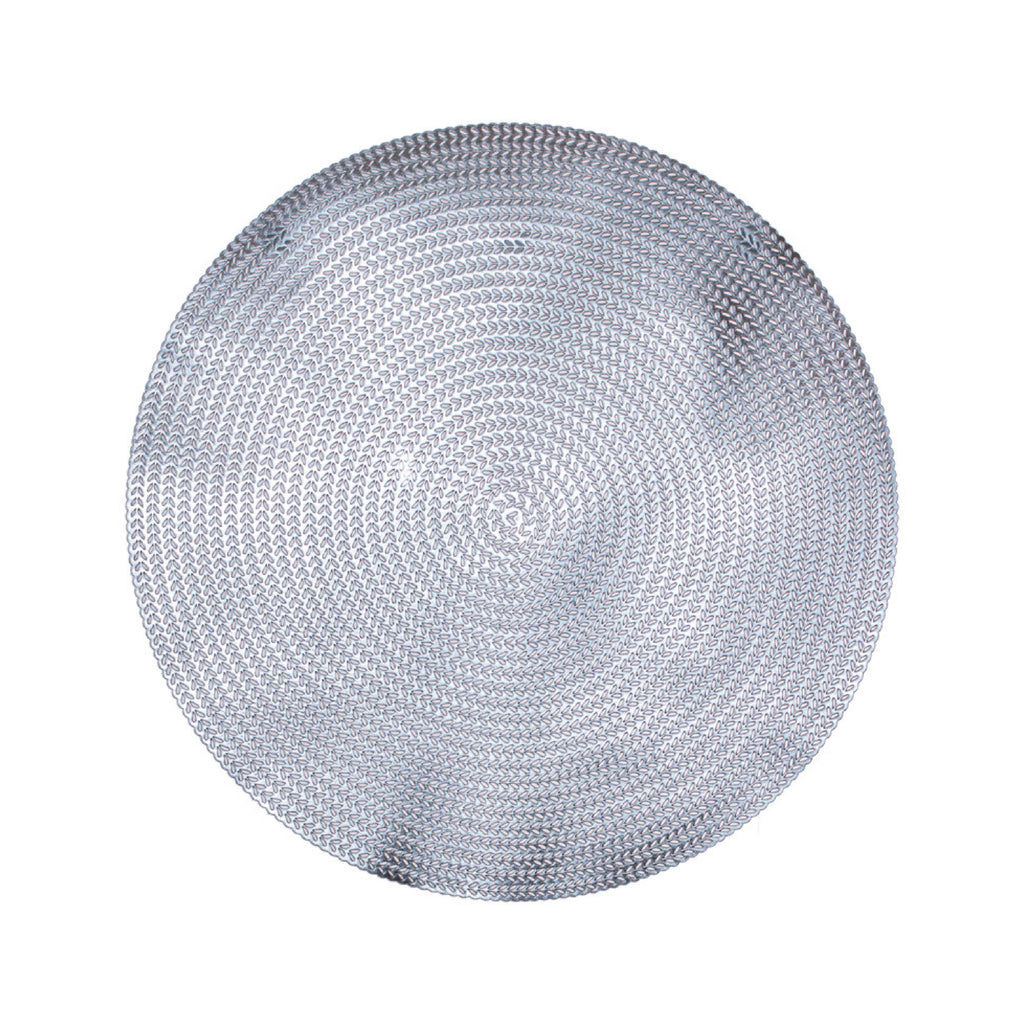 Silver round decorative placemat set