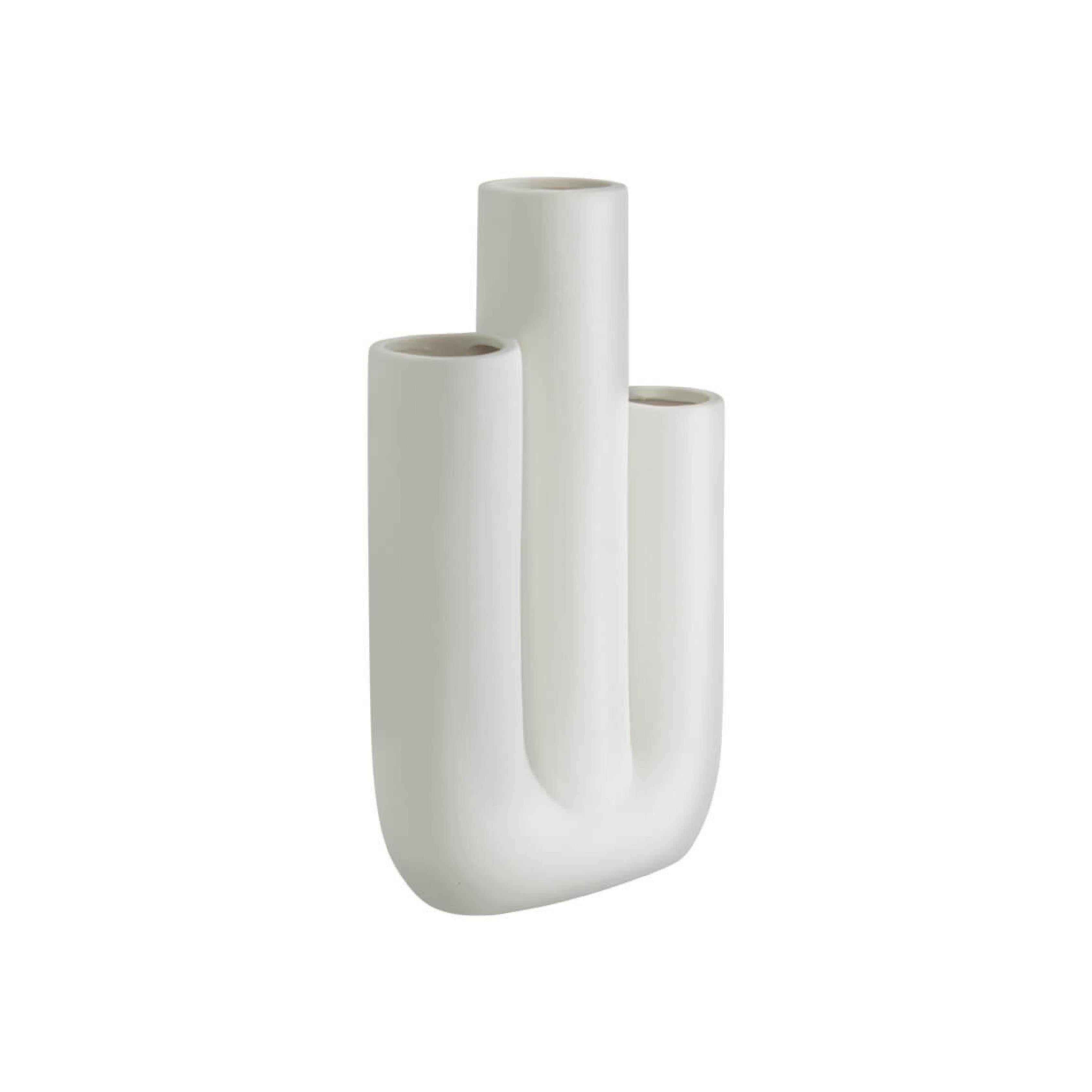 Tiered ivory ceramic vase