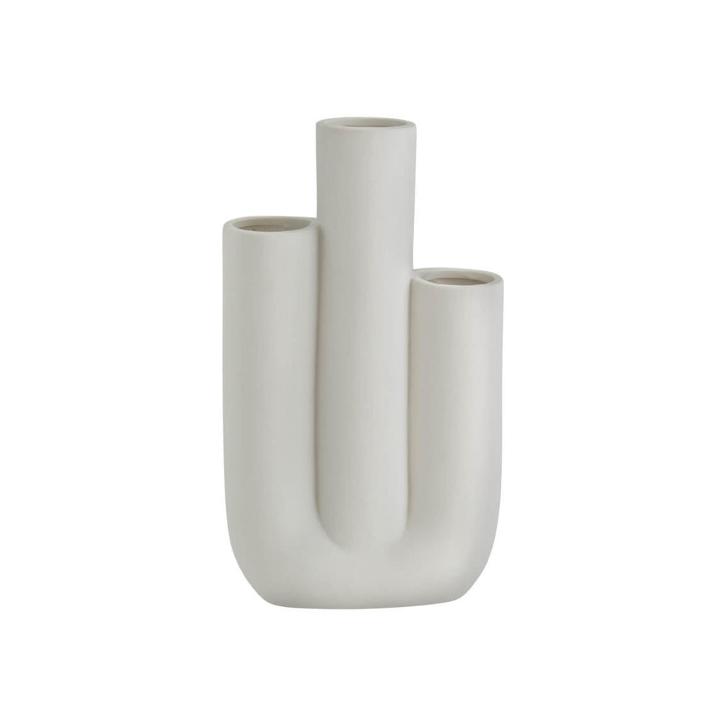 Tiered ivory ceramic vase