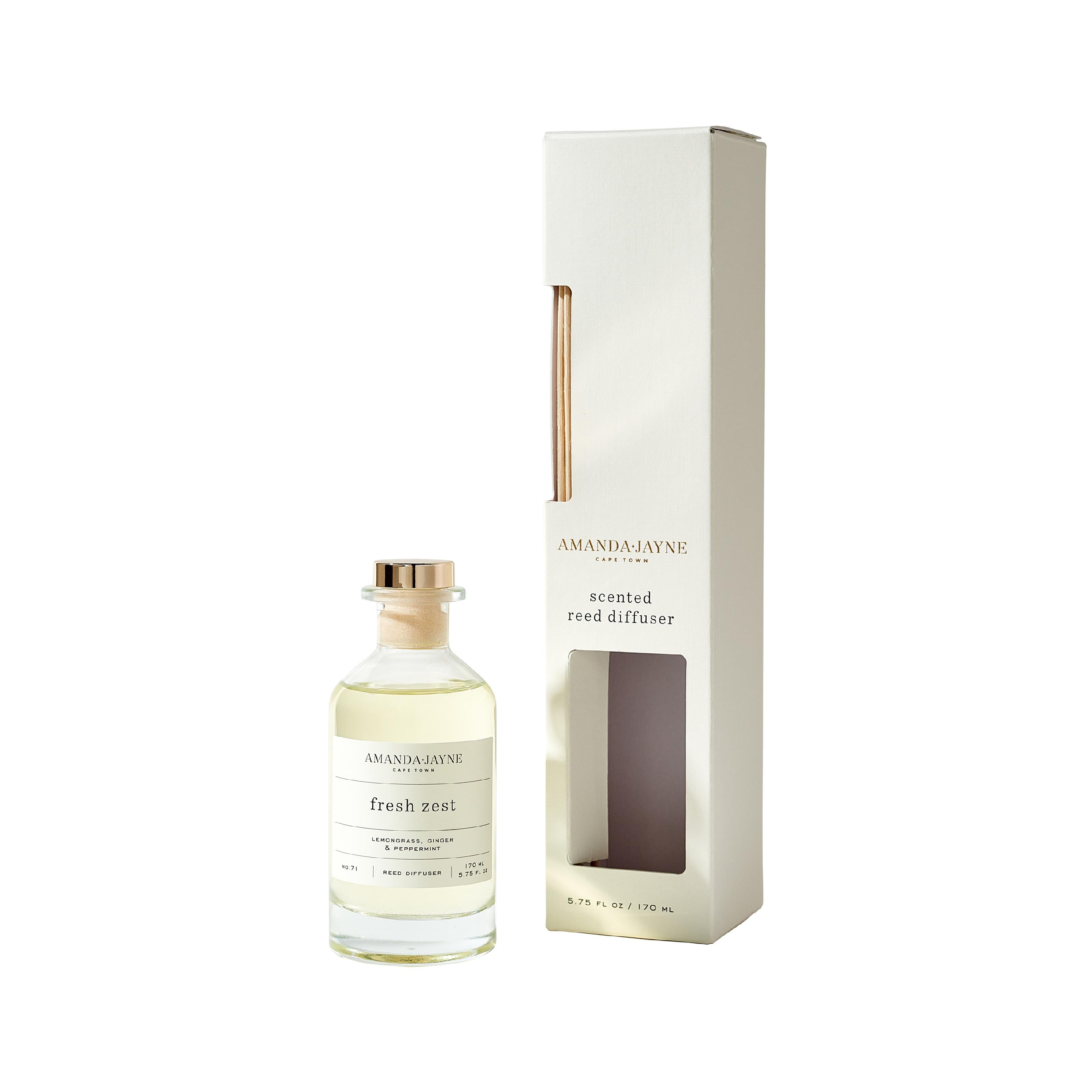 Fresh zest scented reed diffuser by Amanda-Jayne