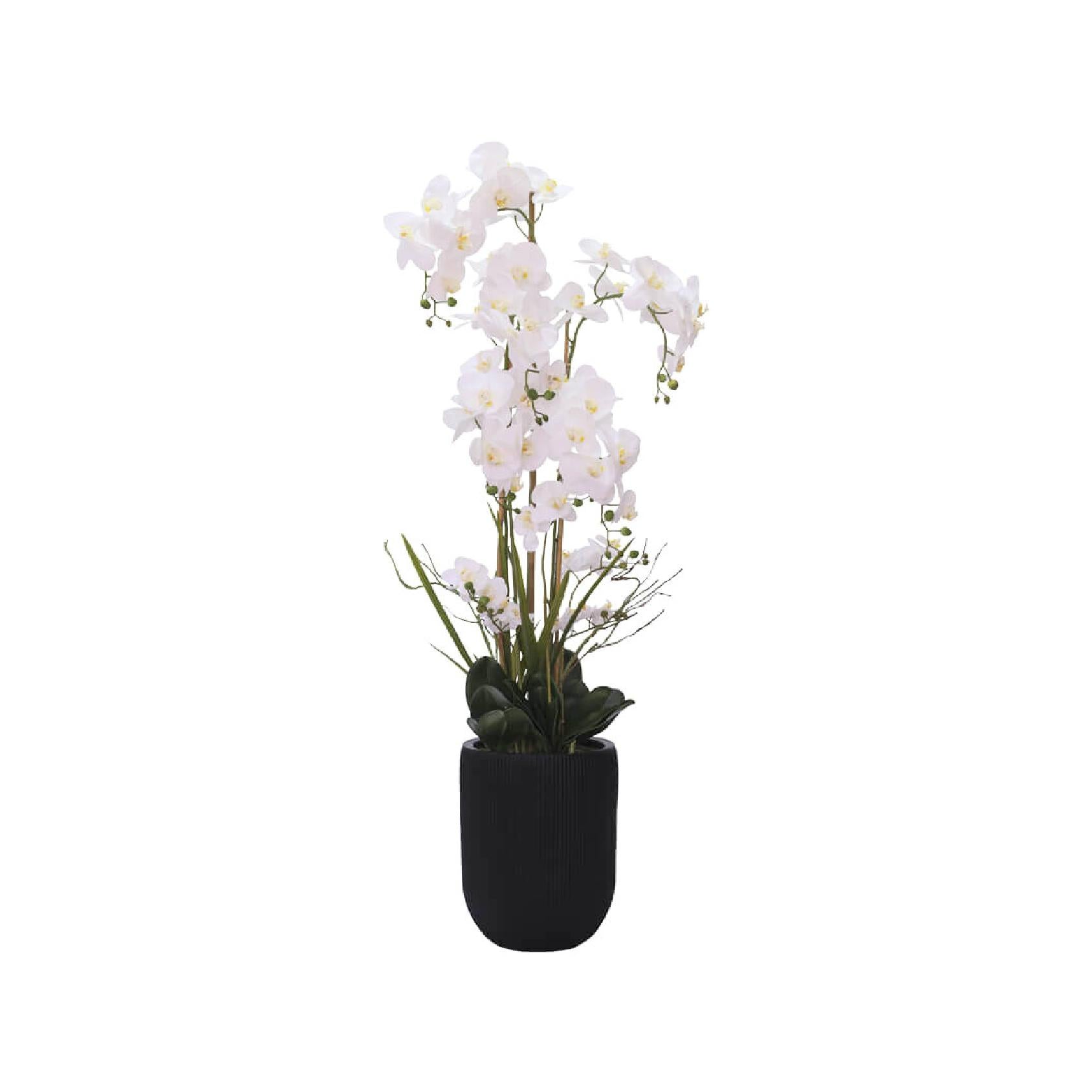 Artificial floor standing white real touch orchid