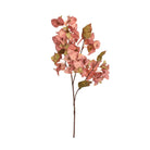 Artificial bougainvillea stem with light pink flowers and green leaves