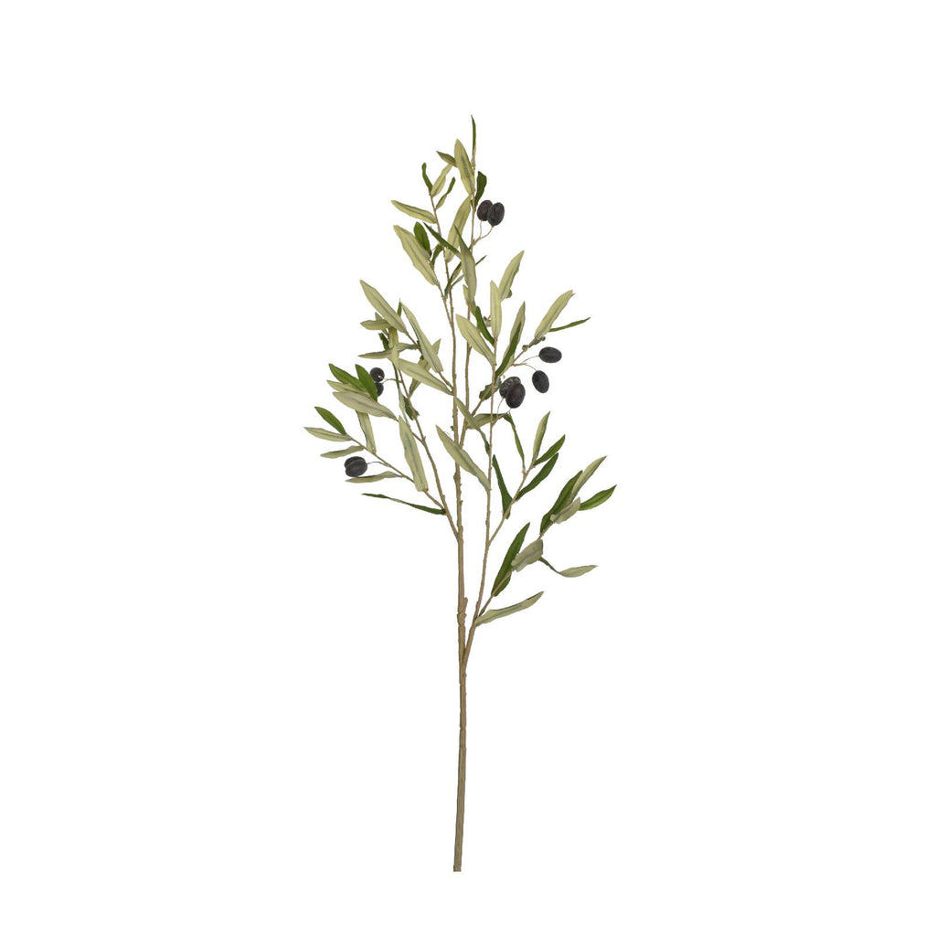 Artificial olive lead stem with faux olives