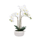Artificial potted white real touch orchid