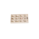 Beige velvet jewellery tray with 12 compartments