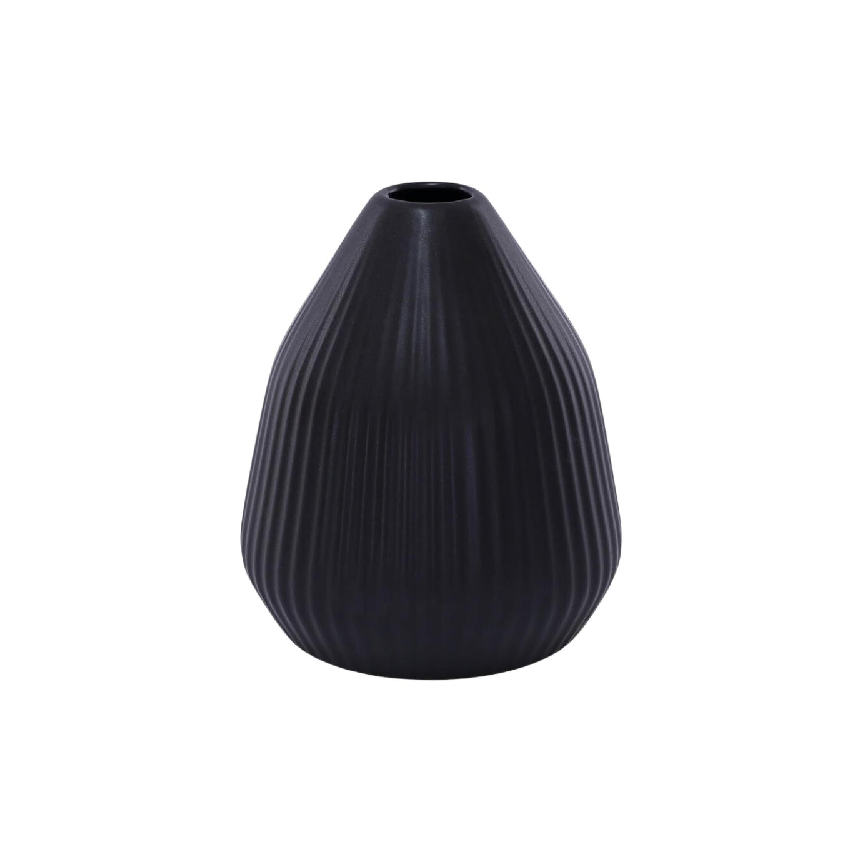 Black ceramic vase