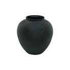 Black textured metal vase