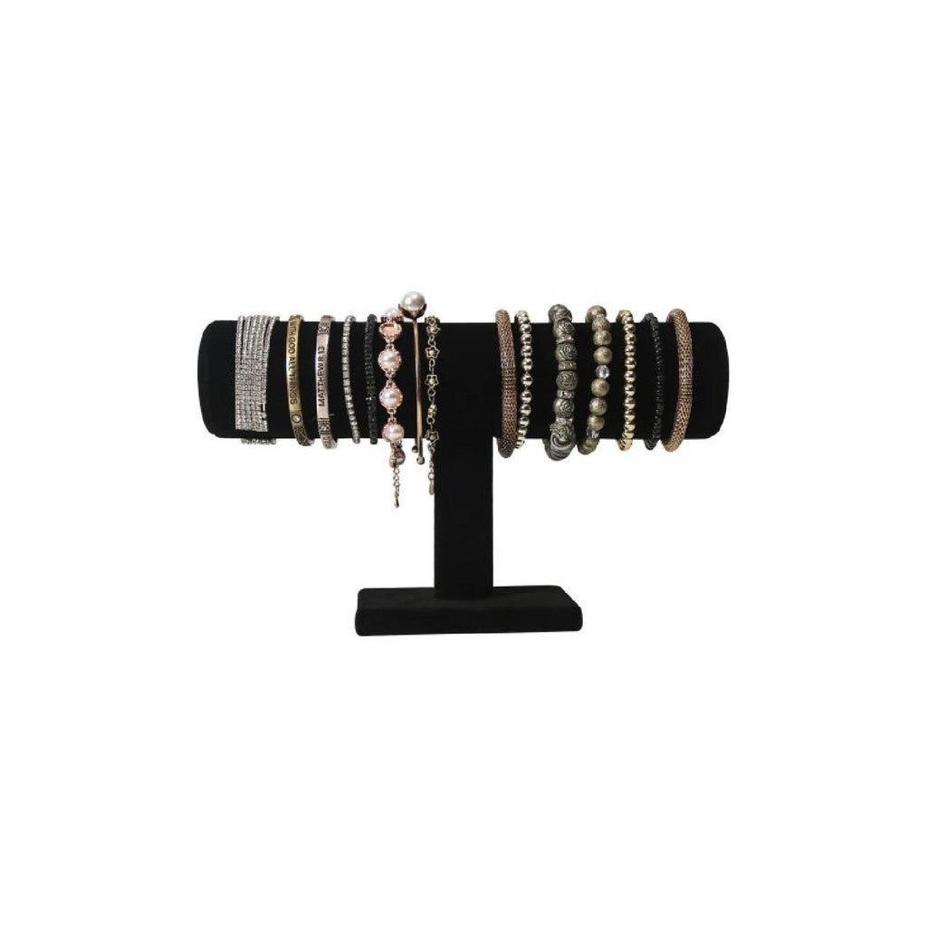 Black velvet bracelet display bar