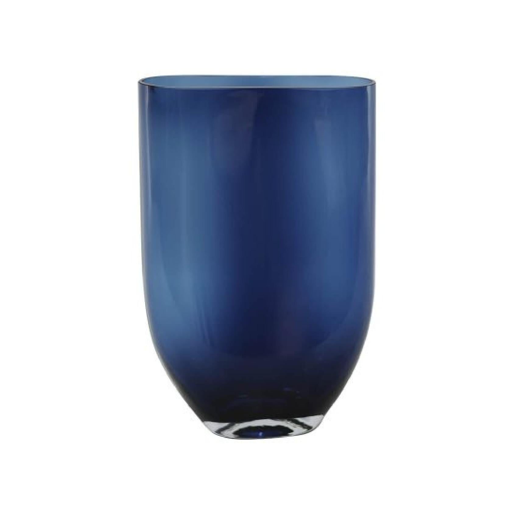 Translucent blue glass vase