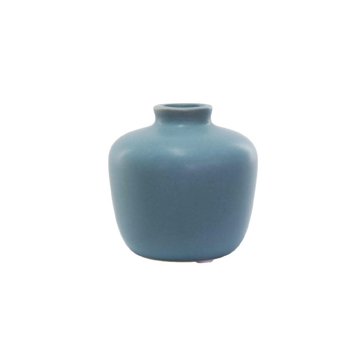 Small blue ceramic vase