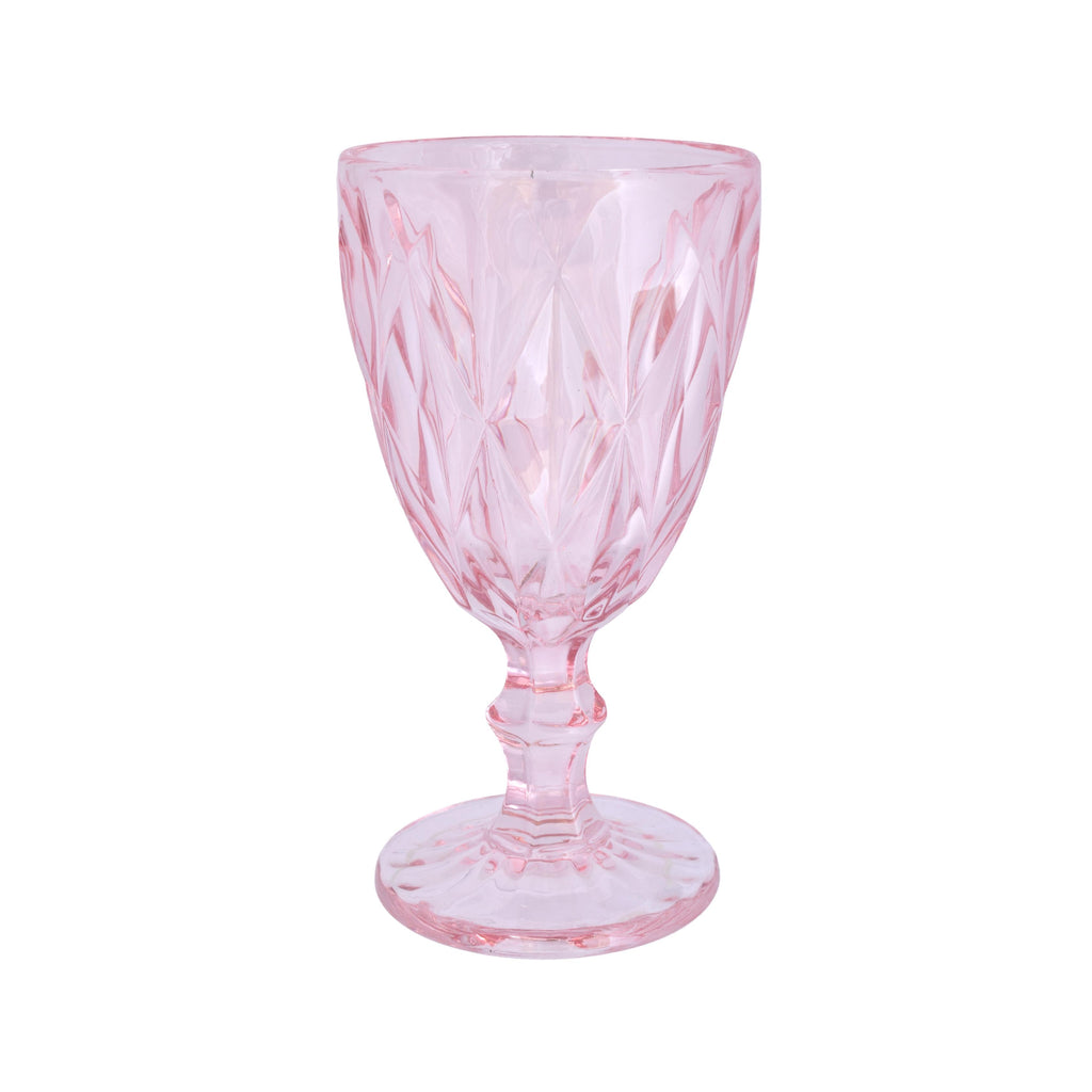 Blushing pink patterned wine glass