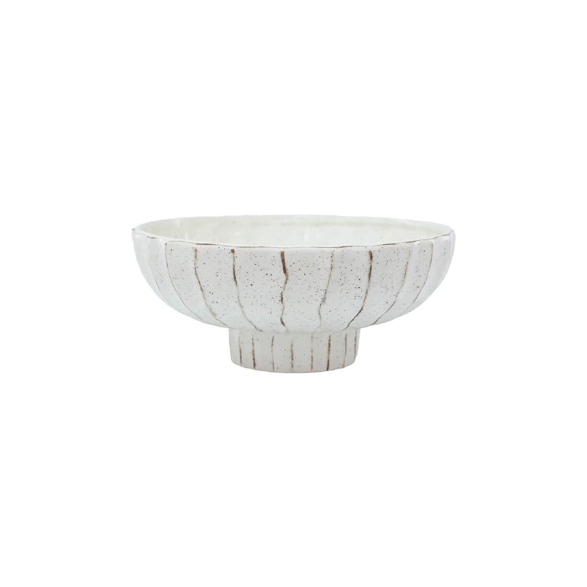 Shallow cream decorative ceramic bowl