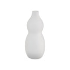 White curved ceramic vase