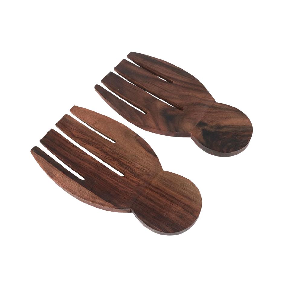 Dark wood salad servers