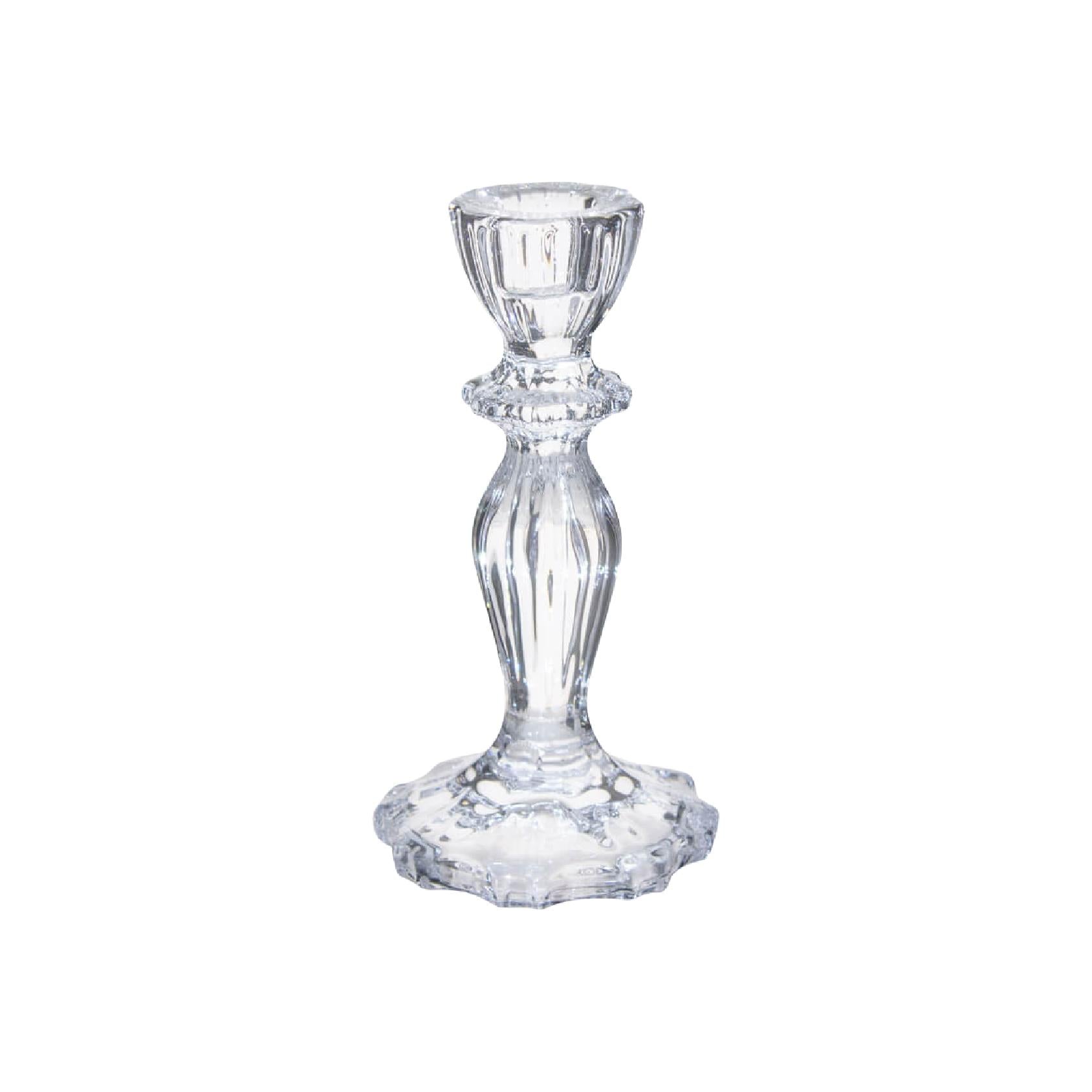Decorative clear glass candle holder