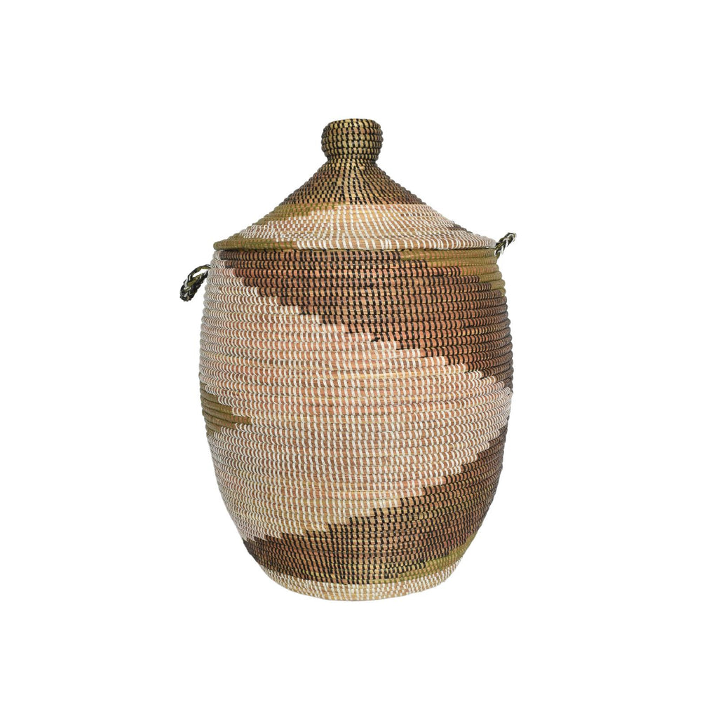 Decorative khaki woven basket