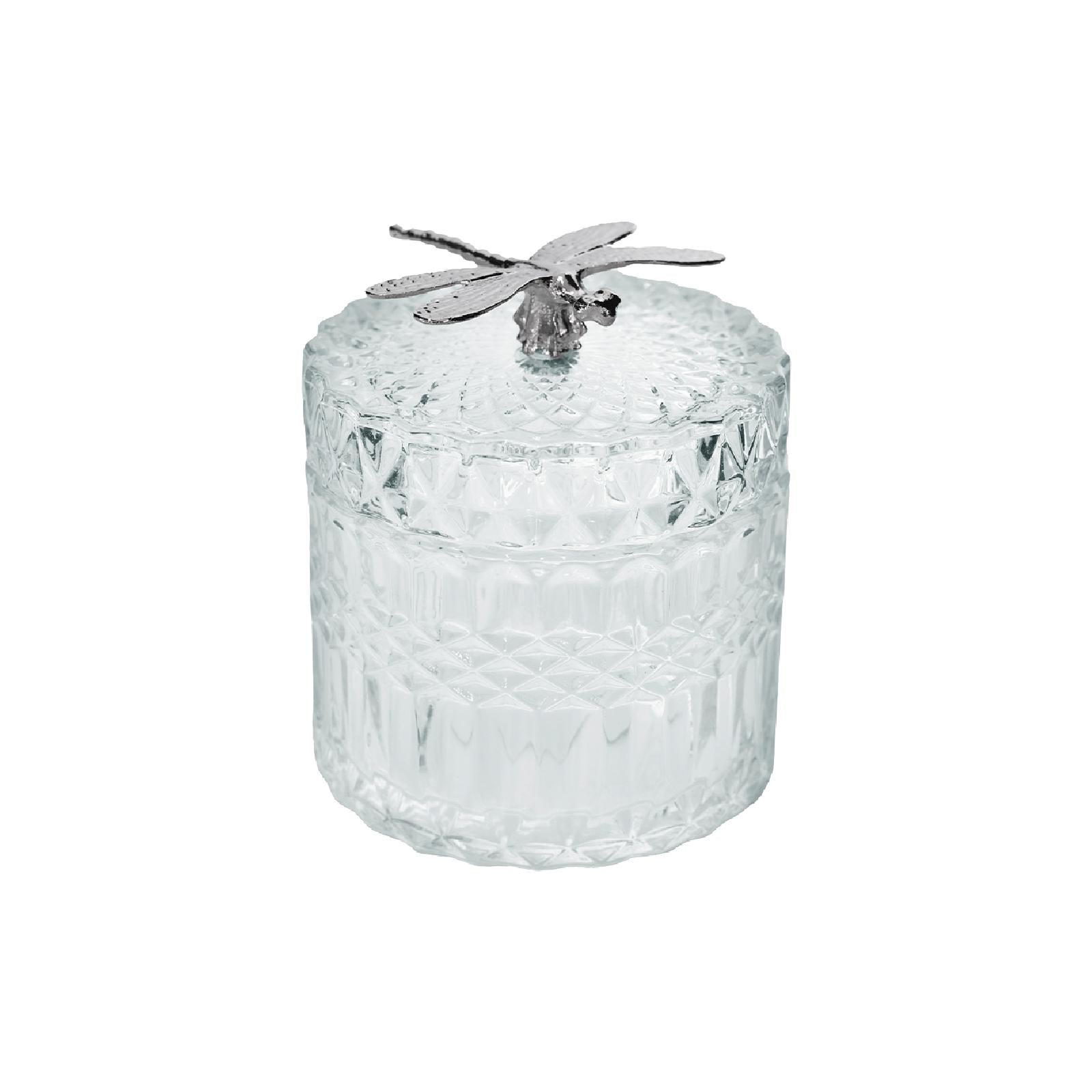 Dragonfly clear glass trinket