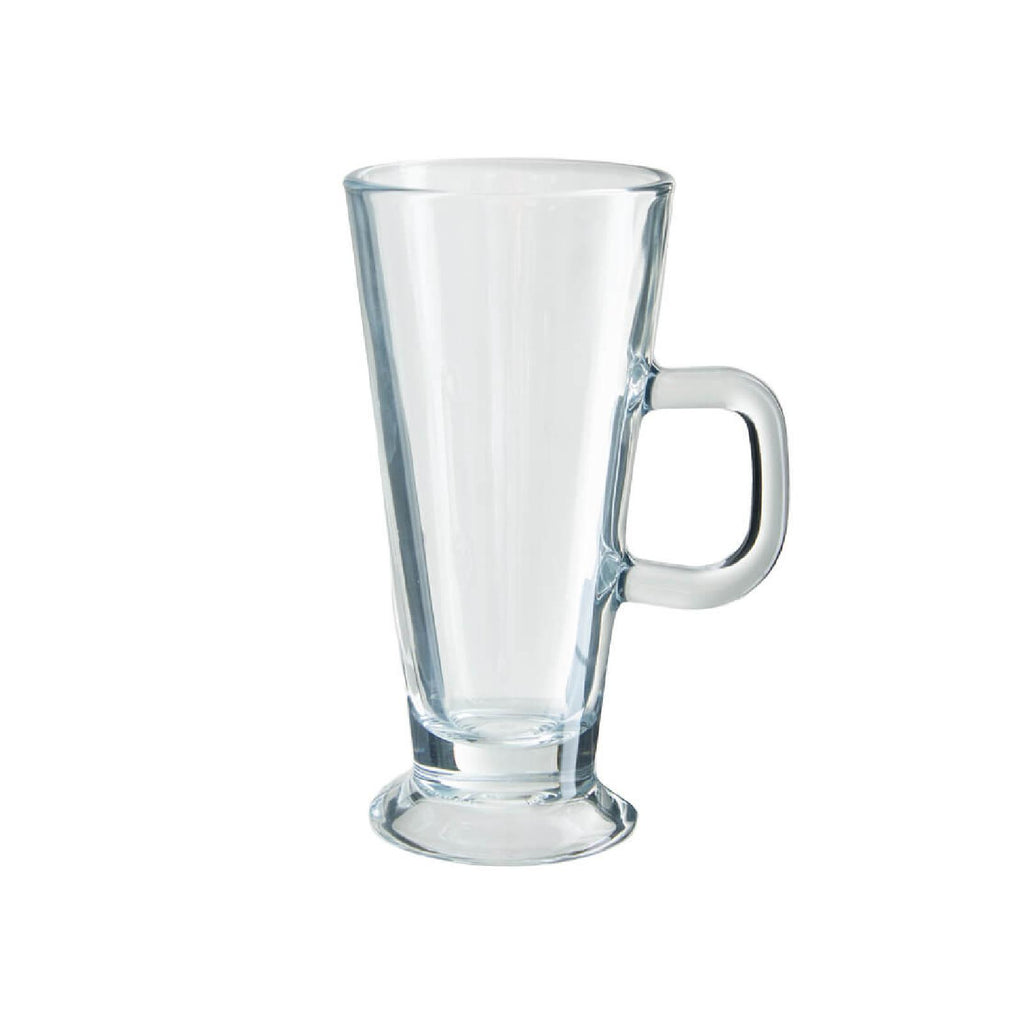 Footed glass latte mug