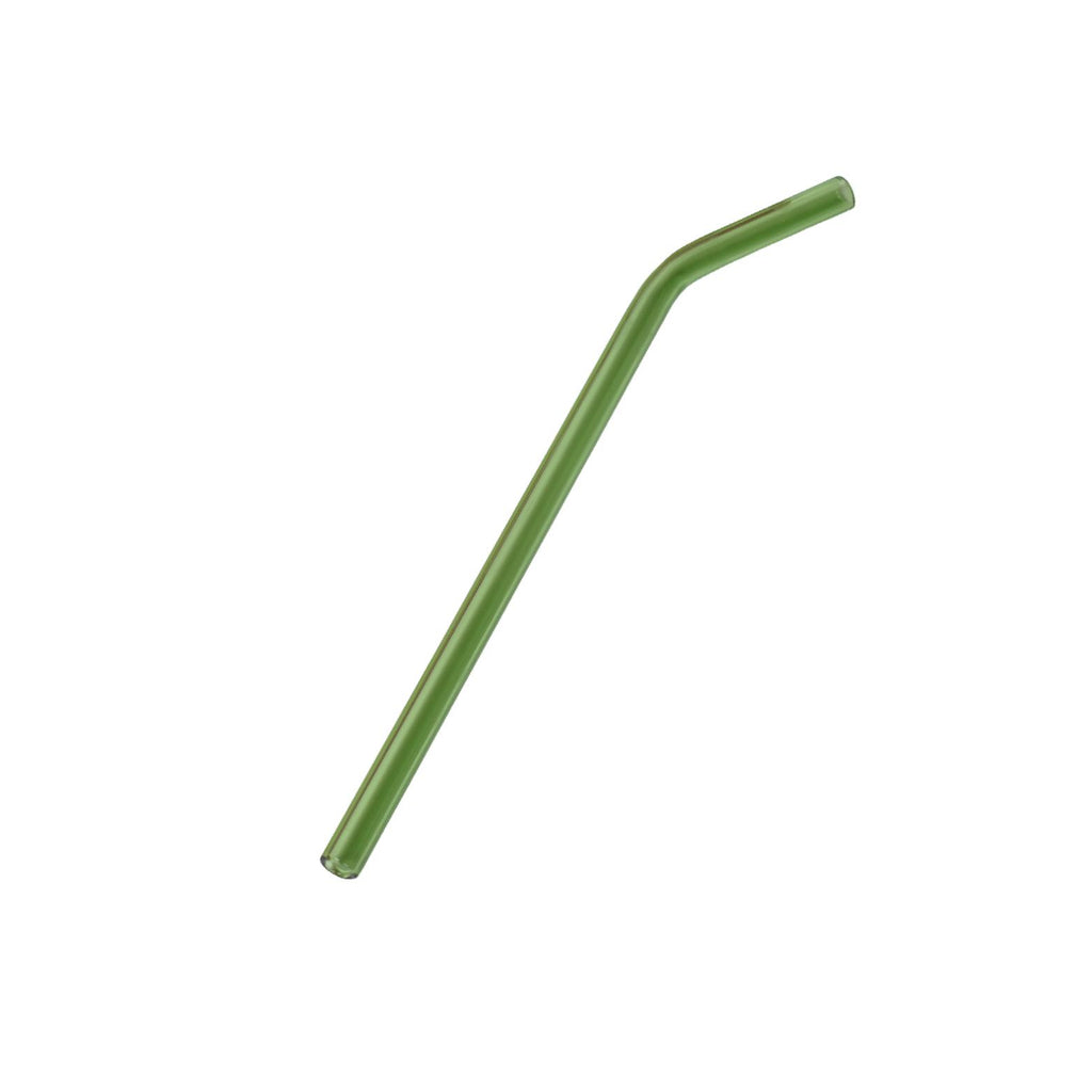 Forest green glass straw