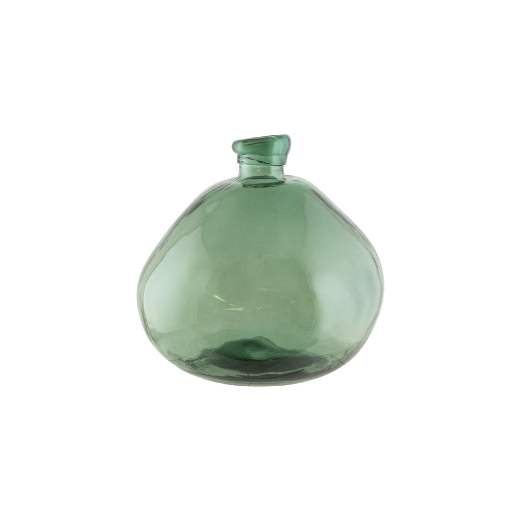 Forest green glass vase