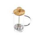 Clear glass french press with bamboo lid 