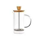 Clear glass french press with bamboo lid 
