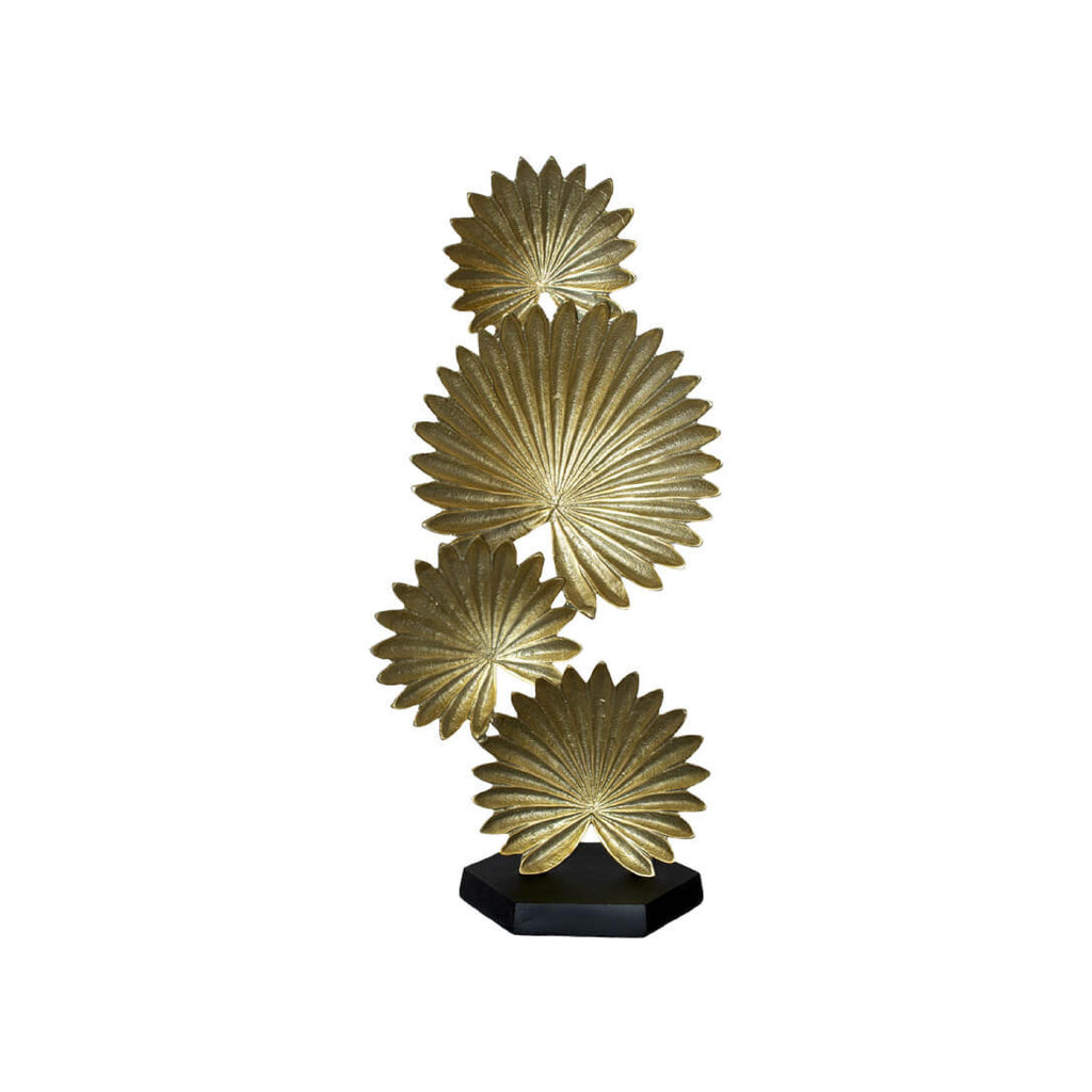 Gold fan leaf sculpture