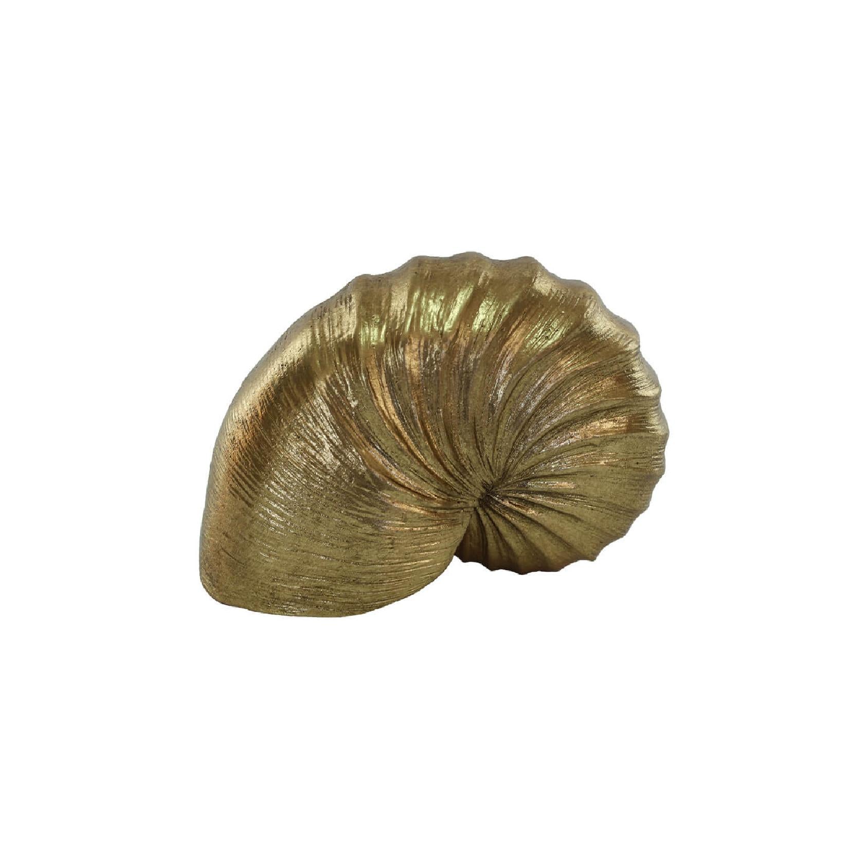 Gold poly stone nautilus shell