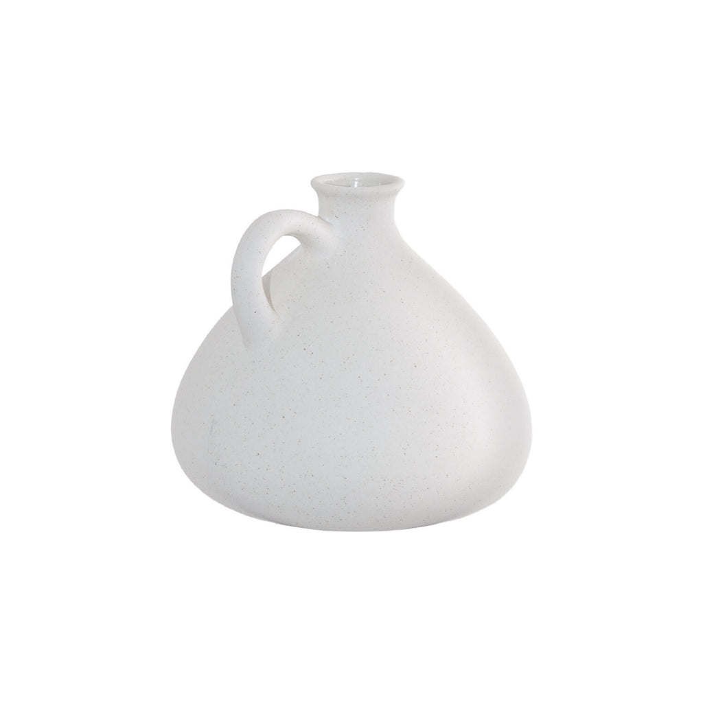 White ceramic handled vase