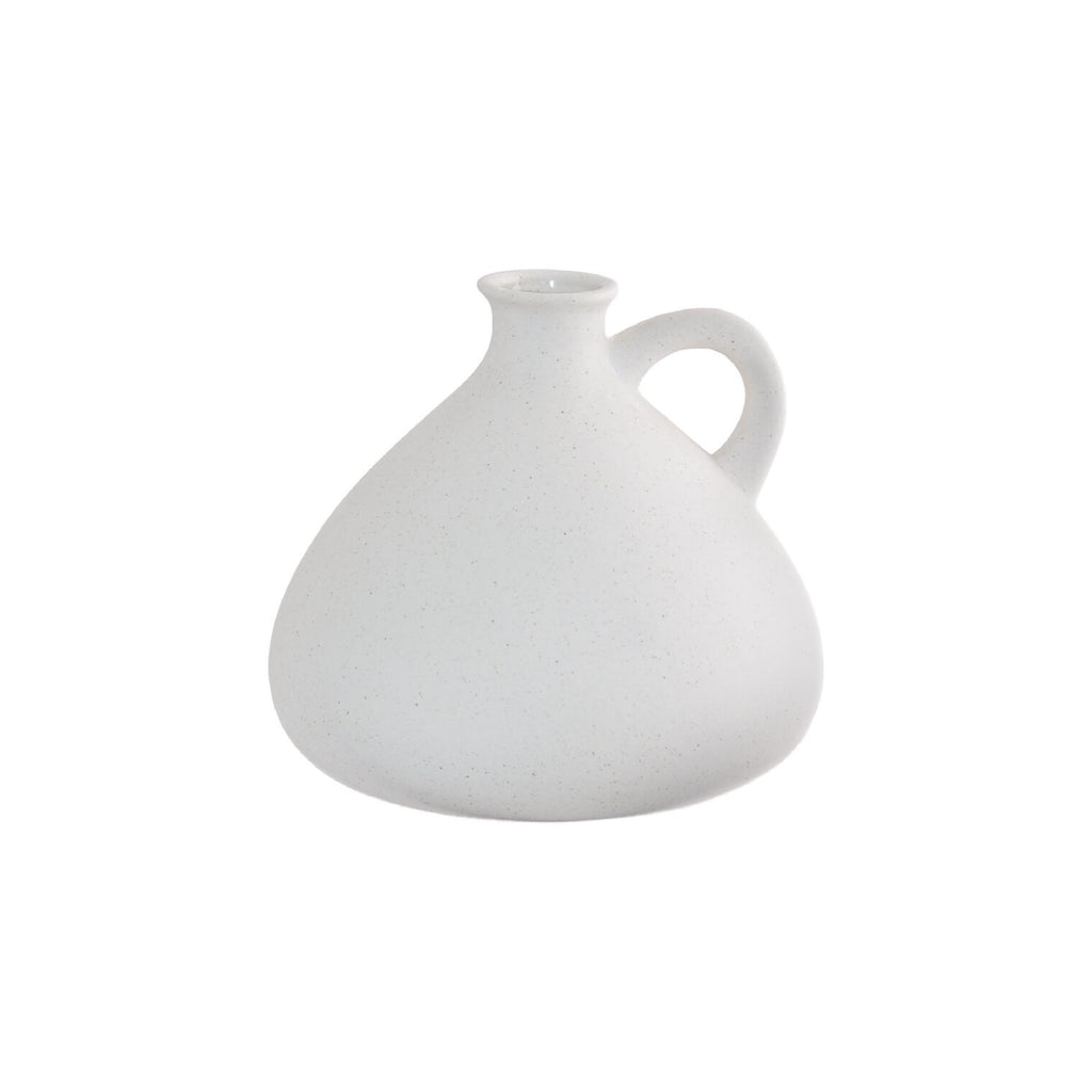 White ceramic handled vase
