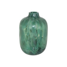 Green art glass bottle vase