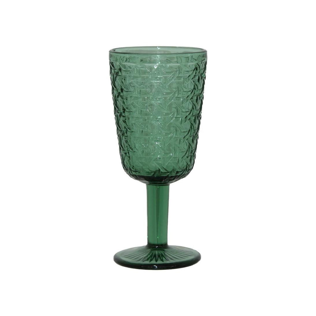 Green weave wine glass
