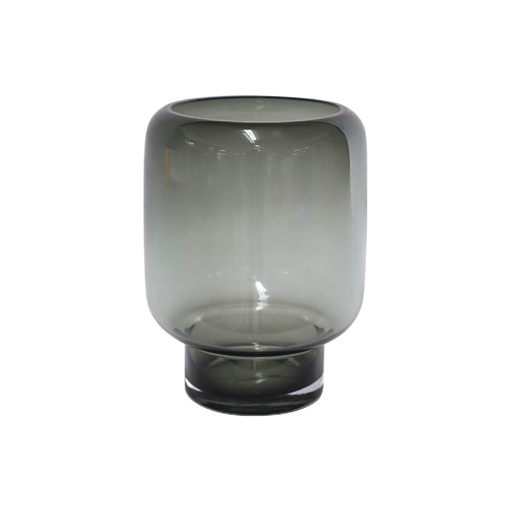 Ombre grey glass vase