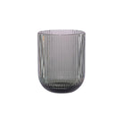 Grey ribbed glass drinking tumbler