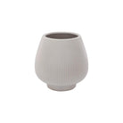 Grey ceramic ribbed planter